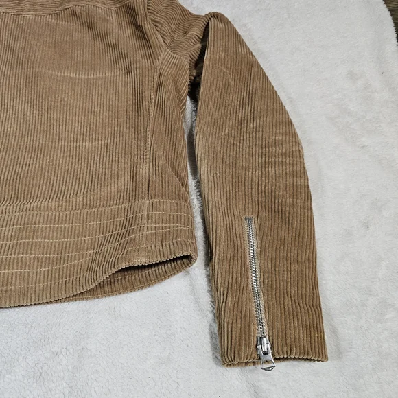RAG & BONE Mercer Corduroy Moto Camel Cropped Jacket Womens Medium. - Picture 13 of 15